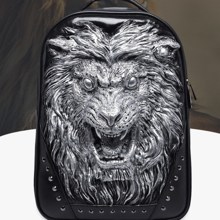 Mochila Unissex 3D com Rosto de Leão Bravo Design Chamativo e Espaçoso Perfeita para Escola ou Viagens Conforto e Durabilidade Garantidos — foto 7