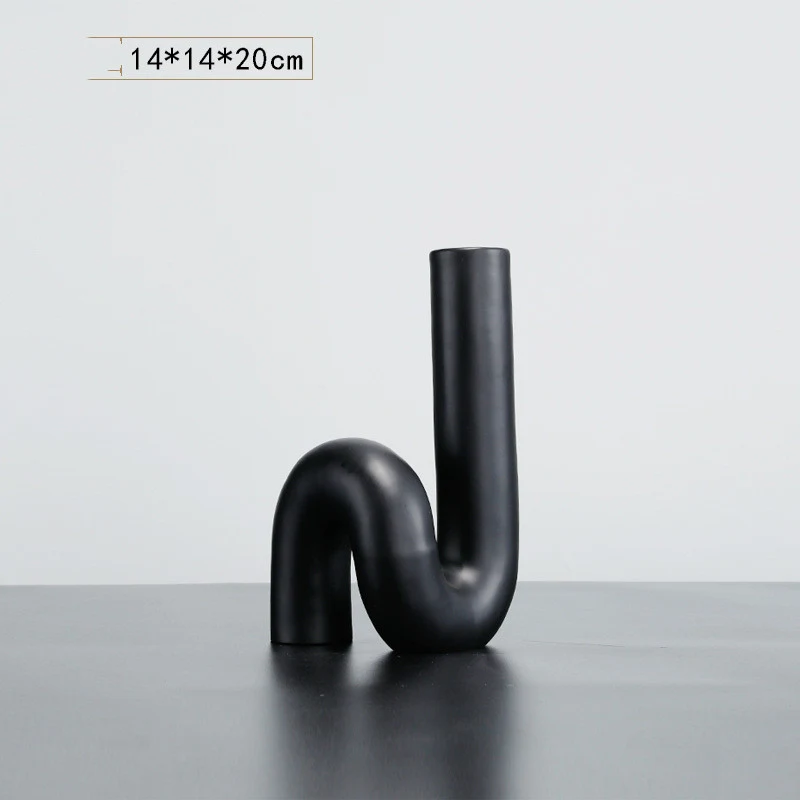 Title 3, Modern Minimalist Black Resin Twist Creative Fl...