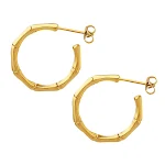 Pendientes de tendencia en forma de C chapados en oro de 18K, acero de titanio para articulaciones óseas, versátiles y elegantes — foto 4
