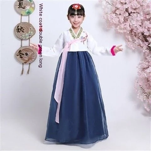 Hanbok coreano para meninas minoritárias Roupa para fotografia e dança Fantasia de performance infantil Perfeito para dança e fotos — foto 5