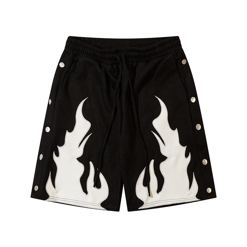 Velvet Flame Panel Breasted Contrast Shorts, ideaal voor een stijlvolle look. Deze comfortabele shorts accentueren je figuur en zijn perfect voor de zomer. — foto 4