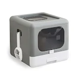 Fully Enclosed Double-door Extra-large Drawer Cat Litter Basin provides privacy, odor control, and easy cleaning for you — photo 4
