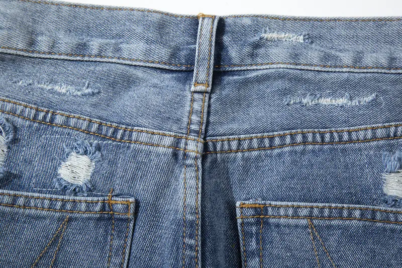 Yin and Yang Contrast Washed Ripped Flared Jeans, a stylish and comfortable choice for any wardrobe, perfect for casual — photo 2