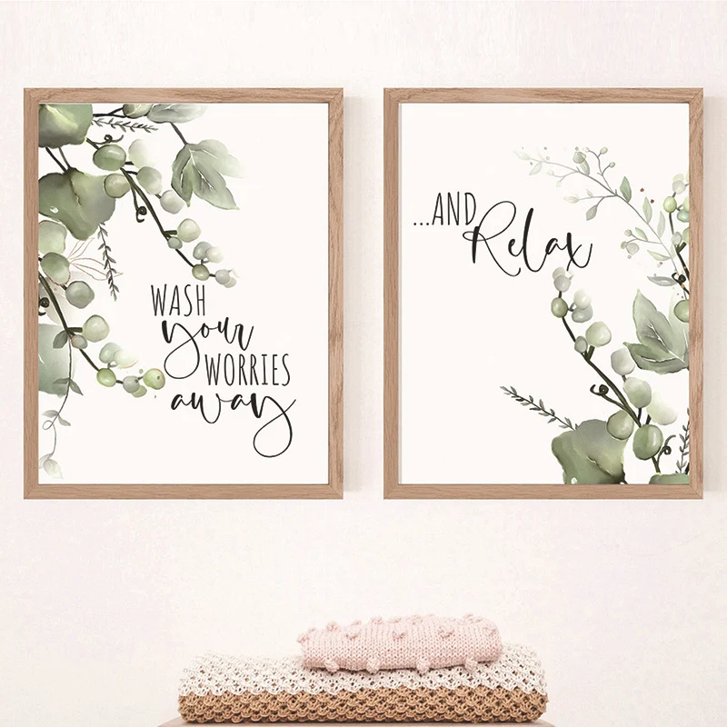 Poster con foglie di piante per decorazione murale, sfondo divano moderno, pittura da appendere. Arreda con stile e dona un tocco naturale. — foto 1
