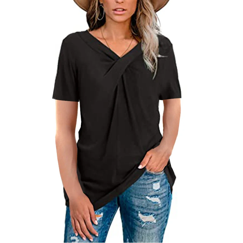 Title 5, Damen-T-Shirt mit V-Ausschnitt und kurzen Ärmel...