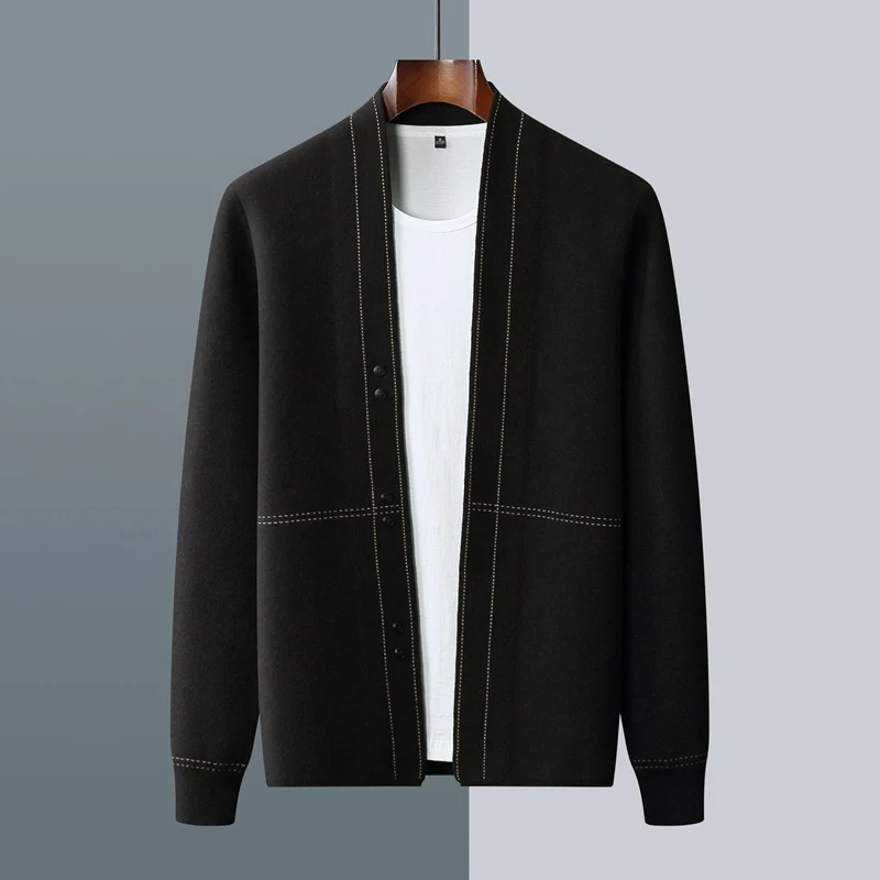 Men's New Wool Cardigan Coat offers warmth and style. Perfect for layering, providing comfort and a sophisticated look f — photo 7