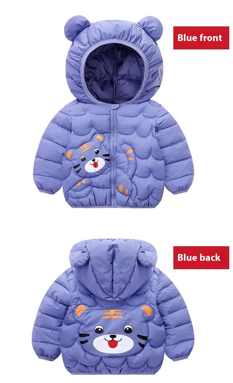 Jaqueta Infantil Leve de Penas Roupa de Algodão Desenho Animado Casaco Quente e Confortável Ideal para o Inverno Proteção contra o Frio. — foto 4