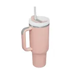 Personalized DIY Straw Coffee Insulation Cup with Handle, Portable Car Stainless Steel Water Bottle, Large Capacity Trav — photo 10