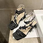 Block-heeled Square Toe Buckle Star High-heeled Sandals. Comfortable and stylish, perfect for elevating your look with e — photo 5