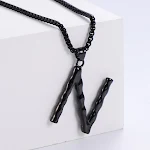 Colar com pingente 3D de 26 letras do alfabeto inglês, joia da moda para casais, aço titânio, um adorno elegante e durável. — foto 39
