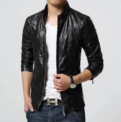 Title 6, PU Leather Casual Jacket Large Size Korean Slim...