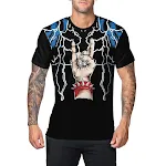 Men's Casual Round Neck Personalized Skull Skeleton Digital Printing Short Sleeve T-shirt. Comfortable style for daily w — photo 6