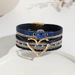 Pulseira de cordão de couro boêmio multicamadas com pedra bruta Joia de amor para meninas, estilo único e fashion. — foto 9