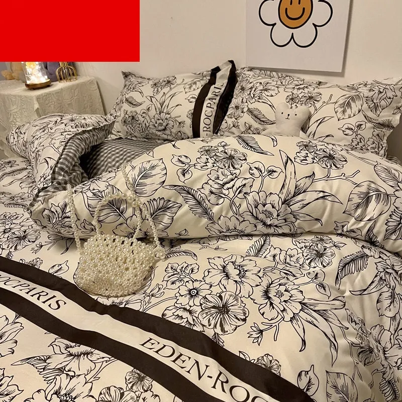 Title 15, Cartoon Bear Four-Piece Quilt Cover Sheet Beddi...