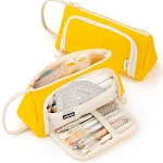 Estojo de lona simples com cores doces para estudantes, perfeito para guardar materiais escolares e manter tudo organizado. — foto 7