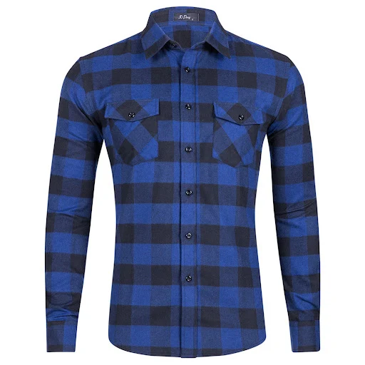 Title 4, Camisa de flanela masculina de manga longa, mac...
