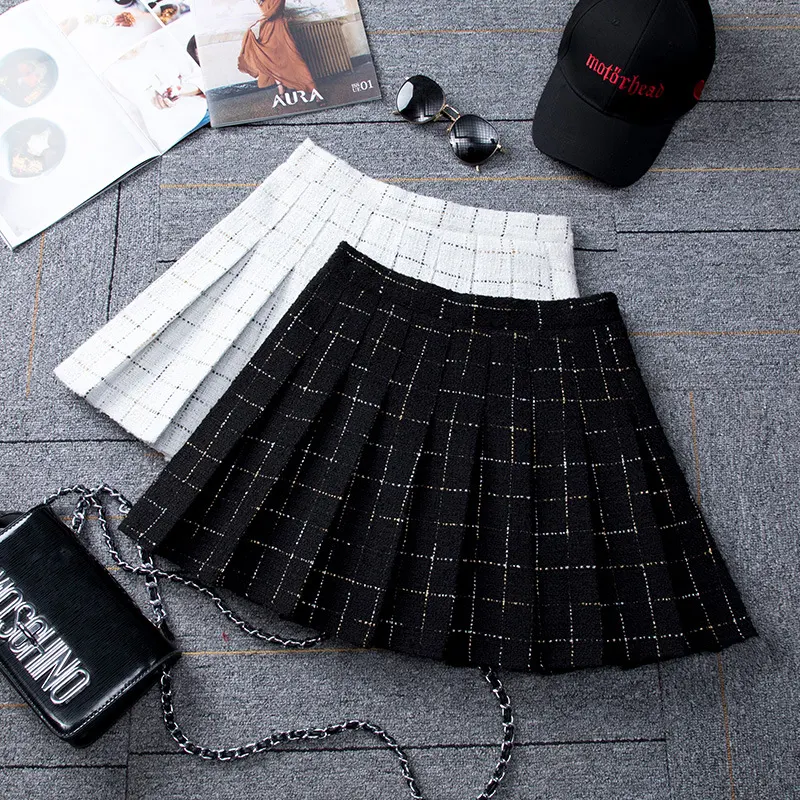 Title 1, Womens High Waist Slim Plaid Skirt offers a fl...