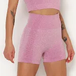Conjunto de traje de yoga de manga corta atlético de punto sin costuras — foto 11