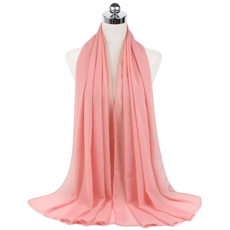 Title 38, 70x180cm Monochrome Pearl Chiffon Hijab Sjaal –...