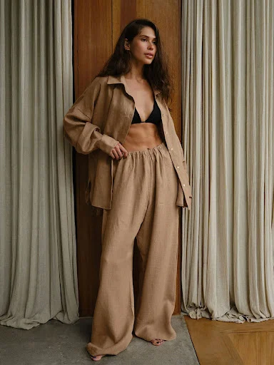 Title 15, Casual effen kleur katoenen gebreid broekpak