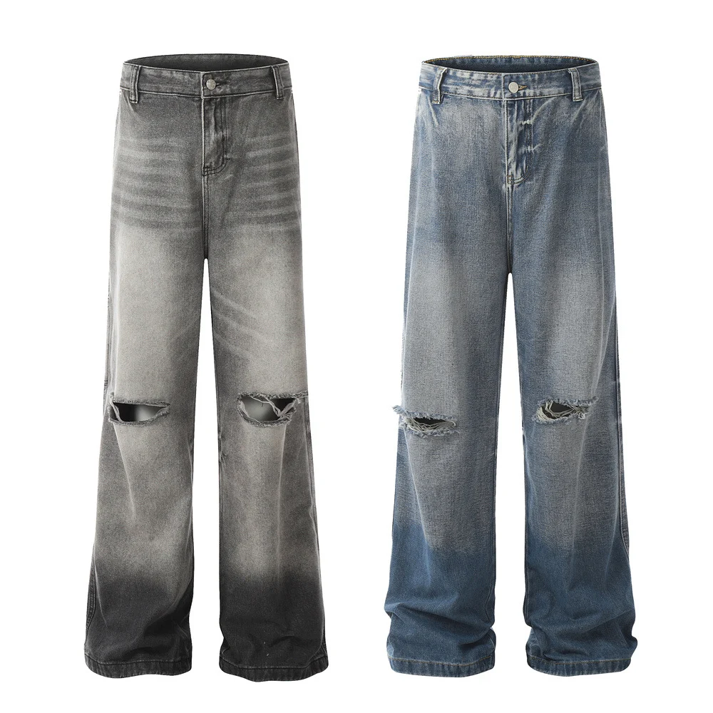 Jeans Rotos Degradados Lavados para Hombre Estilo Retro Perfectos para un Look Casual y Moderno, Cómodos y con Diseño Vintage Único — foto 13