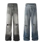 Jeans Rotos Degradados Lavados para Hombre Estilo Retro Perfectos para un Look Casual y Moderno, Cómodos y con Diseño Vintage Único — foto 13