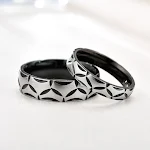 Anillo de diamantes de acero inoxidable mate, tendencia de moda, elegante y duradero, perfecto para uso diario y ocasiones especiales. — foto 5