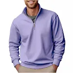 Suéter masculino casual com zíper e gola alta, forro de fleece grosso, cor sólida, perfeito para aquecer e confortar. — foto 10