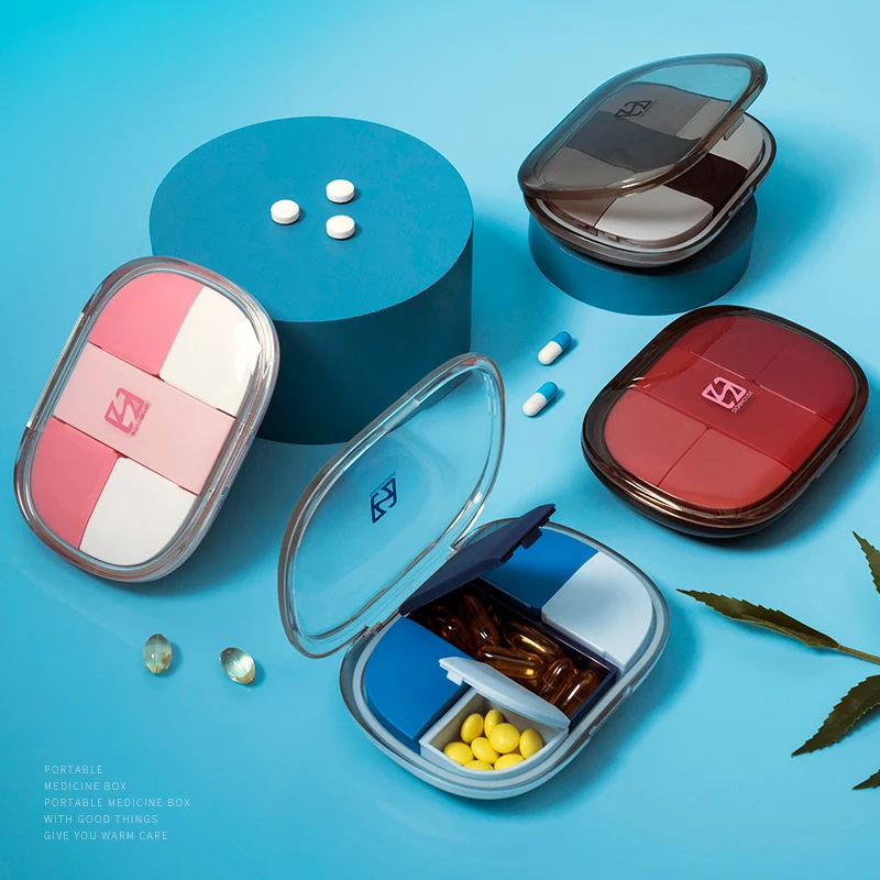 Title 2, Small Portable Travel Pill Box Storage Containe...