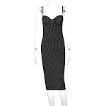 Sexy Sling Slim-fit Midi Dress European And American Polka Dot Printed Sheath Dress — photo 2