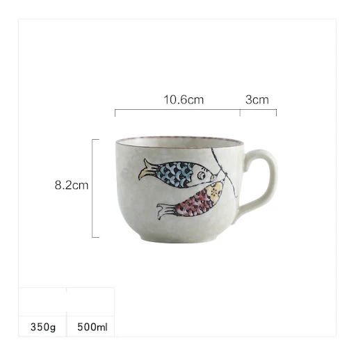 Title 15, Large Capacity Ceramic Cup With Lid, Spoon Set ...
