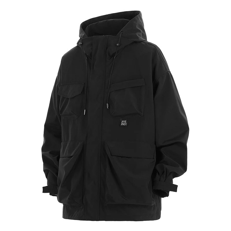 Casaco masculino solto estilo workwear para lazer. Conforto e estilo para o dia a dia. Perfeito para um visual casual e moderno, ideal para diversas ocasiões. — foto 6