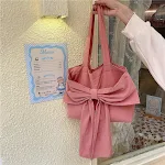 Fashion Personality Bow Girl Canvas Bag, een leuke canvas tas voor meisjes. Ruim, stevig en perfect voor school, uitjes en dagelijks gebruik. — foto 8