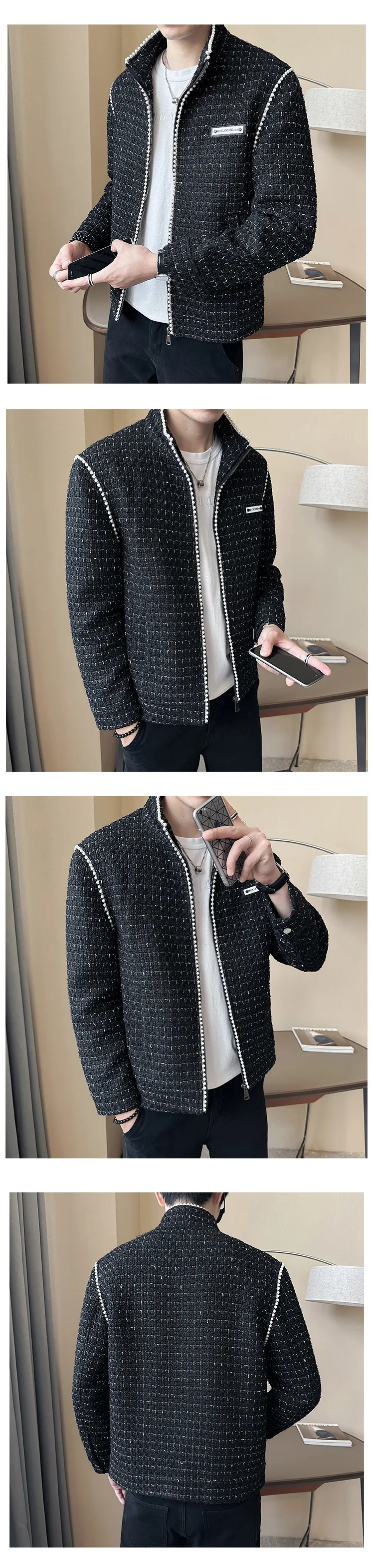 Title 7, Classic Style Popular Long Sleeves Stand-up Col...