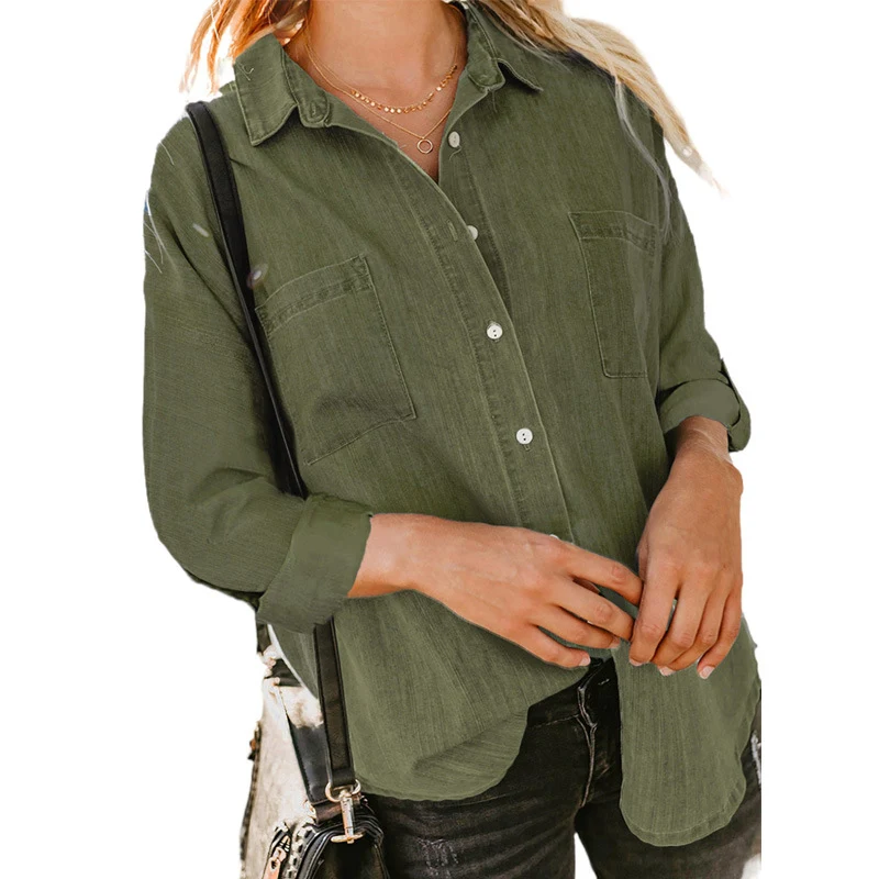 Title 4, Nova camisa jeans casual solta feminina