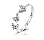 Anel especial de prata S925 com borboleta para meninas. Moda feminina, elegante e charmoso. Presente perfeito e inesquecível. — foto 5