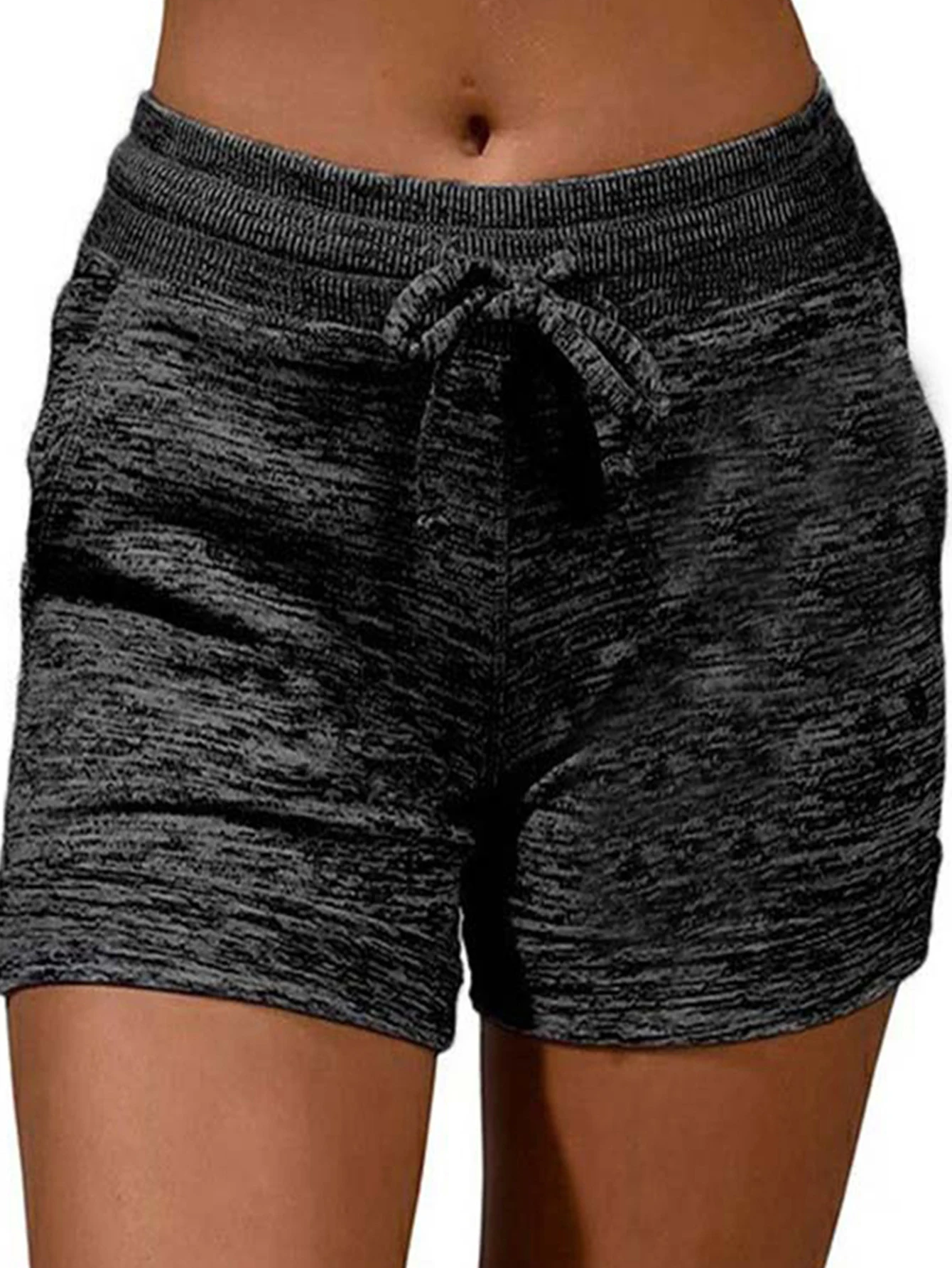 Losse casual shorts met hoge elastische tailleband, zakken en trekkoord. Comfortabele en veelzijdige shorts voor dagelijks gebruik. — foto 2