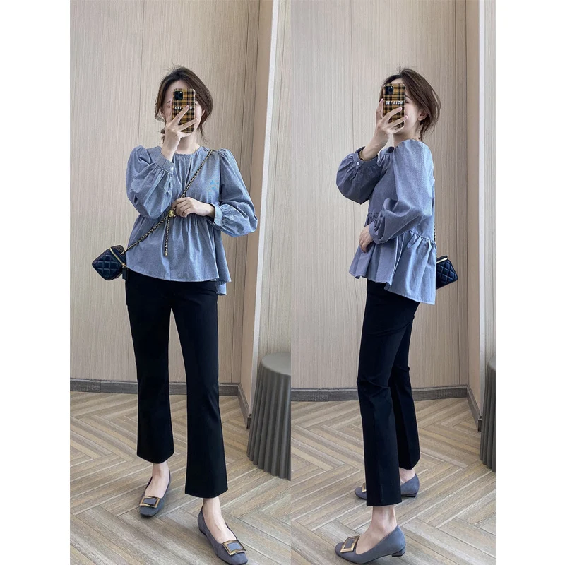 Pantalones Negros de Mujer de Primavera Verano de Cintura Alta, Ajustados, Micro Acampanados y Cortos, Perfectos — foto 7