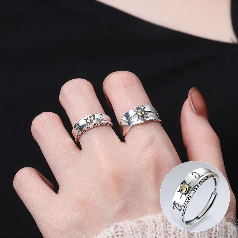 Anel geométrico exagerado retrô coreano feminino. Realce seu estilo com este anel marcante, inspirado na moda vintage, com design único e elegante. — foto 30
