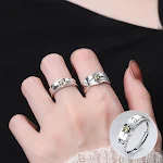 Anel geométrico exagerado retrô coreano feminino. Realce seu estilo com este anel marcante, inspirado na moda vintage, com design único e elegante. — foto 30