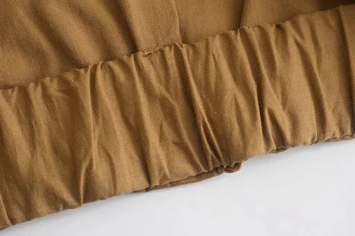 Title 3, Solid Color Pleated Long-sleeved Shirt With Lap...