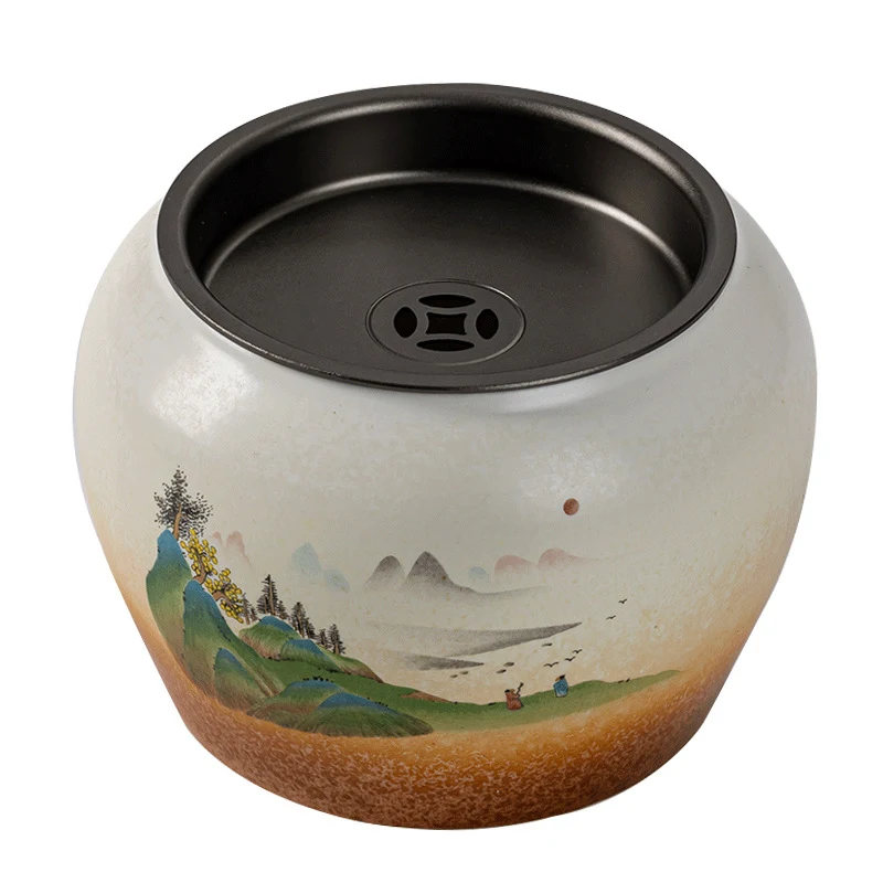 Household Ceramic Tea Utensil Wash Barrel with Lid. Cleans Tea Residue Effectively. A practical and stylish addition to — photo 2