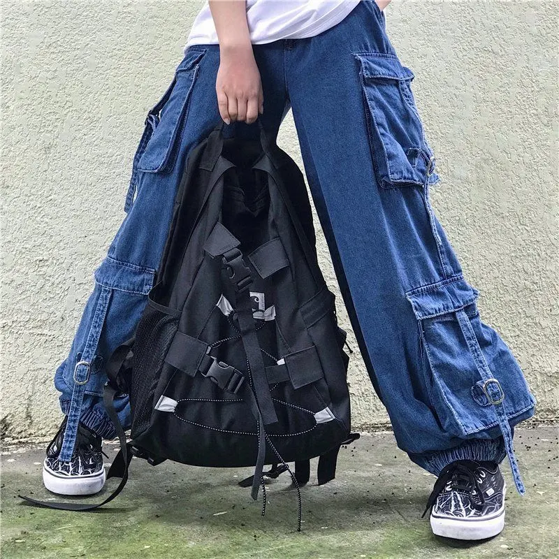 Drawstring Feet Jeans, featuring a thin, lazy style, and functional pockets, offering a relaxed fit and comfortable wear — photo 3