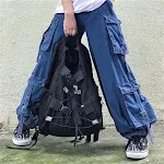 Drawstring Feet Jeans, featuring a thin, lazy style, and functional pockets, offering a relaxed fit and comfortable wear — photo 3