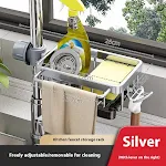 Kitchen Space Aluminum Sink Faucet Storage Rack, Dishwasher, Vegetable Sink Supplies, Household Drain Basket and Bathroo — photo 6
