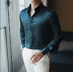 Trendy Spring New Men's Long Sleeve Shirt Smooth Fabric Comfortable and Stylish Perfect for everyday wear Classic and Mo — photo 2