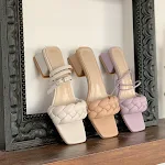 Dames lint sandalen, geweven slippers en sandalen voor een zomerse look, comfortabel en stijlvol voor warme dagen, ideaal voor vakantie. — foto 1