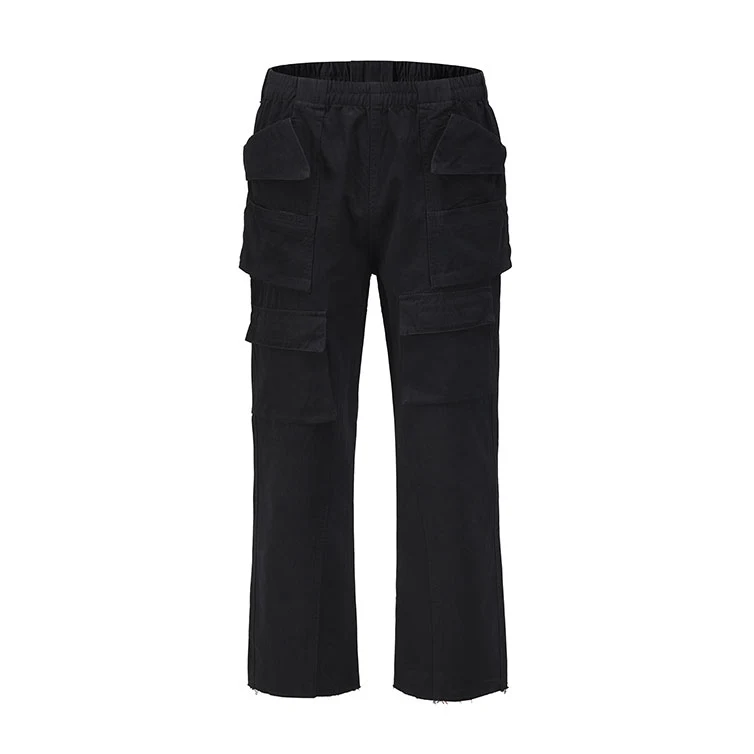 Title 4, Dark Black Functional Windproof Trousers with T...