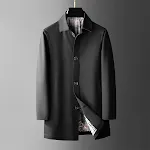 Men's mid-length trendy casual loose trench coat. Stay stylish and comfortable with this versatile coat, perfect for eve — photo 8