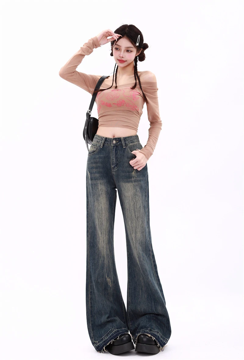 Dames retro skinny jeans in Amerikaanse stijl, voor een flatterende en comfortabele pasvorm. Creëer een tijdloze look met gemak. — foto 10